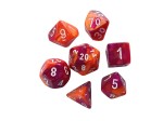 Chessex Lab Dice Gemini Orange-Purple / White Polydice Set